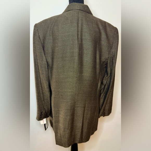NWT old stock Vintage Theo Miles women’s wool blend brown polka dot blazer 14 - Picture 11 of 11
